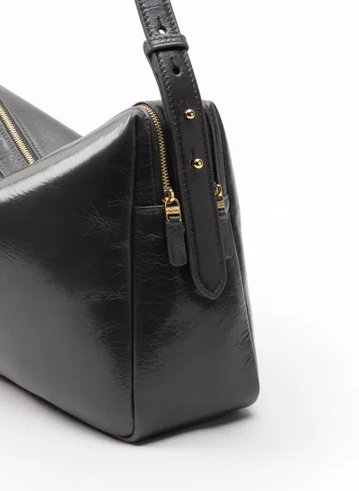 Elleme Trousse Large Vintage Leather Elefante In Black