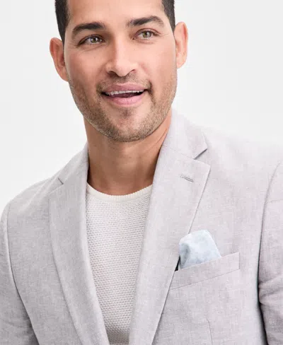 Bar Iii Men's Slim-fit Linen Suit Separate Jacket, Exclusively At Macy's In Gray