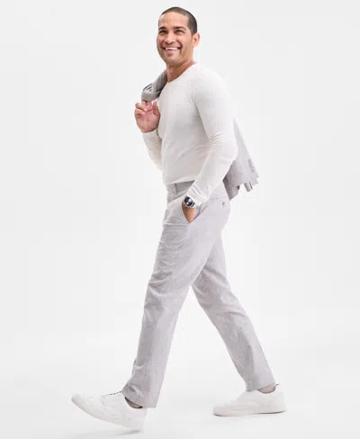 Bar Iii Men's Slim-fit Linen Suit Separate Pants, Exclusively At Macy's In Gray