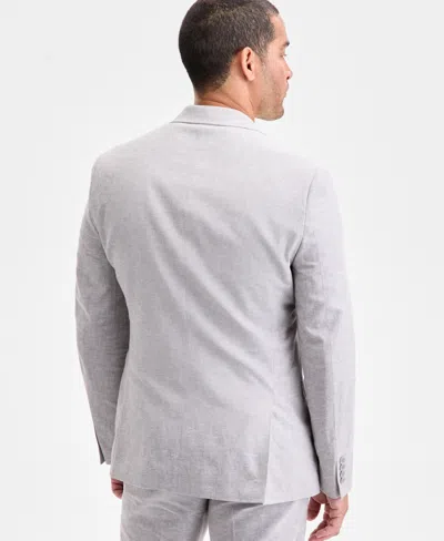 Bar Iii Men's Slim-fit Linen Suit Separate Jacket, Exclusively At Macy's In Gray