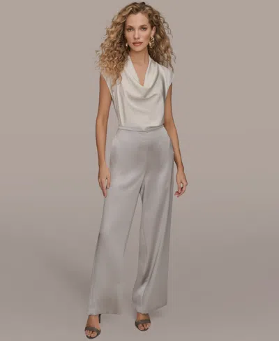 Donna Karan New York Pull-on Wide Leg Pants In Gold