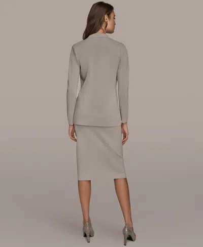 Donna Karan Women's Tie-front Sweater Blazer In Gray