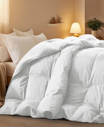 Unikome Warm And Cozy 360 Thread Count All Season Down And Feather Fiber Comforter, King In White