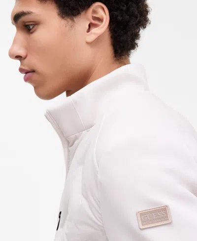Guess Men's Stretch Zip-front Quilted Jacket In Neutral
