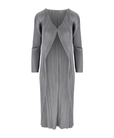 Issey Miyake Pleated Jacket In Gray