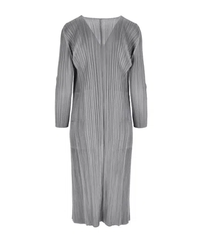 Issey Miyake Pleated Jacket In Gray