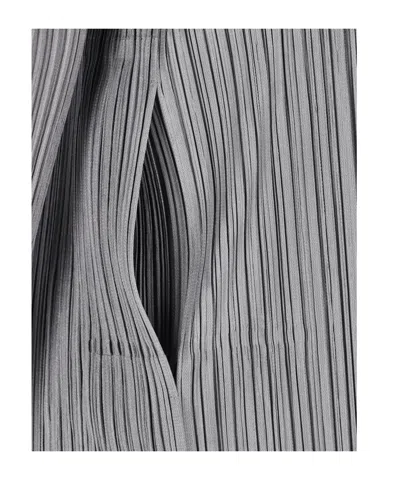 Issey Miyake Pleated Jacket In Gray