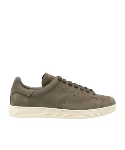 Tom Ford Khaki Nubuck Warwick Sneakers In Multi