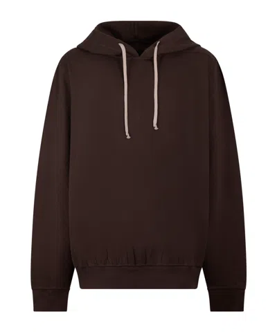 Rick Owens Drkshdw Drawstring Hoodie In Brown