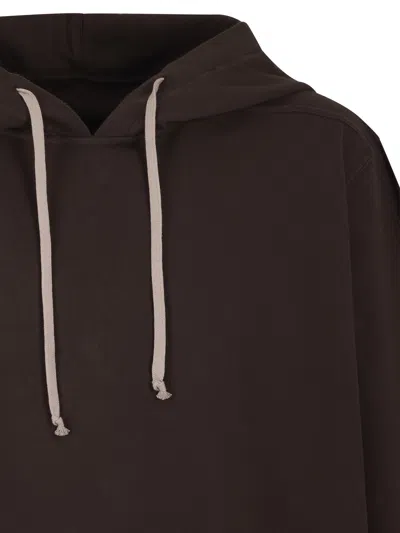 Rick Owens Drkshdw Drawstring Hoodie In Brown