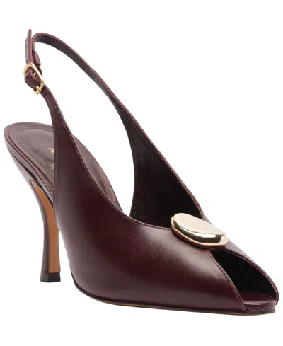 Arezzo Olivia Slingback Peep Toe Pump In Burgundy