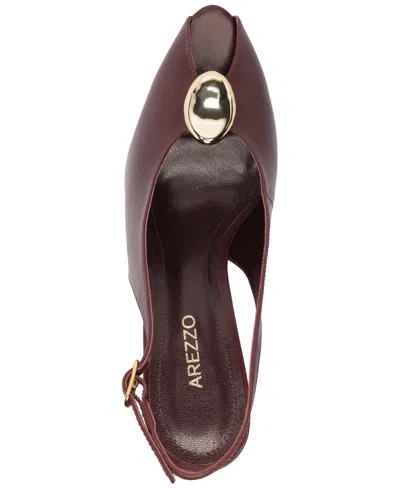Arezzo Olivia Slingback Peep Toe Pump In Burgundy