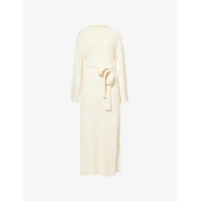 Pretty Lavish Womens Cream Andie Brushed-knit Midi Dress Xs In Neutral