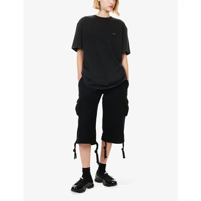 Team Wang Design Omens Black Team Logo-print Cotton T-shirt In Black