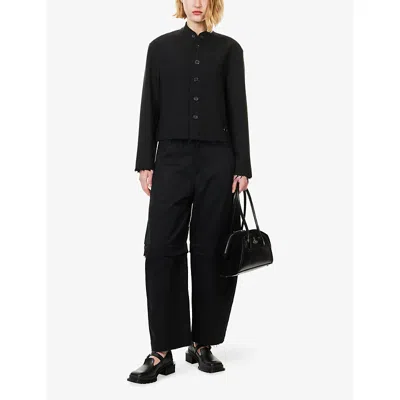 Team Wang Design Omens Black Acceptance Stand-collar Woven Jacket In Black