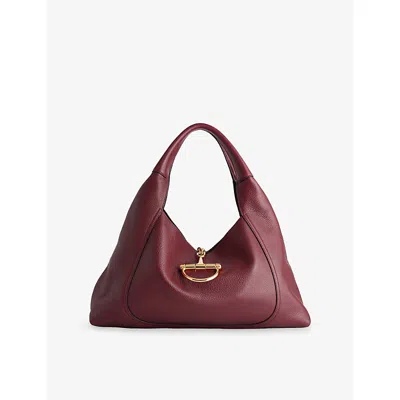 Gucci Womens Rosso Ancora Softbit Leather Shoulder Bag In Red