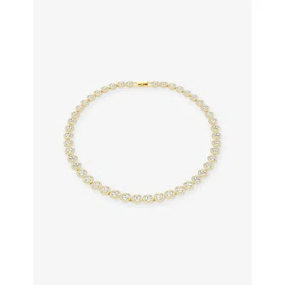 Swarovski Womens Una 18ct Yellow-gold Plated And Zirconia Necklace In White