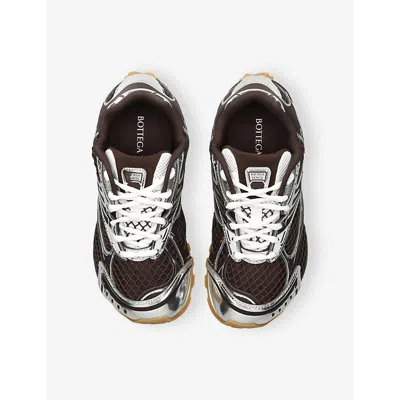 Bottega Veneta Womens Dark Brown Orbit Woven Trainers Eur 36 / 3 Uk In Brown