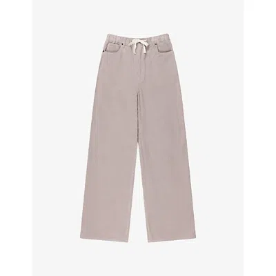 Ro&zo Womens Cappuccino Barrel Tie-waist Cord Trousers In Pink