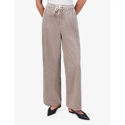 Ro&zo Womens Cappuccino Barrel Tie-waist Cord Trousers In Pink