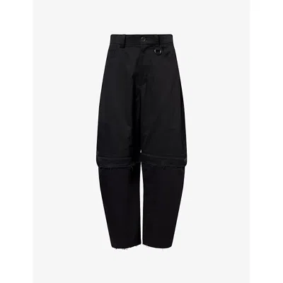 Team Wang Design Omens Black Reversible Acceptance Cotton Trousers In Black