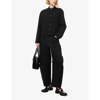 Team Wang Design Omens Black Reversible Acceptance Cotton Trousers In Black