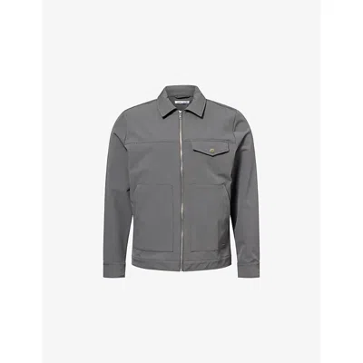 Belier Mens Slate Traveller Zip-up Woven Overshirt Xl In Gray