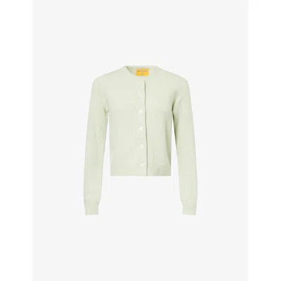 Guest In Residence Womens Seaglass Ava Round-neck Cashmere And Silk Cardigan In Green