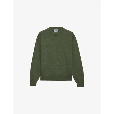 Prada Re-cashmere Pullover Mit Triangel-logo In Green