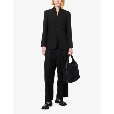 Team Wang Design Omens Black Acceptance Raw-trim Woven Jacket In Black
