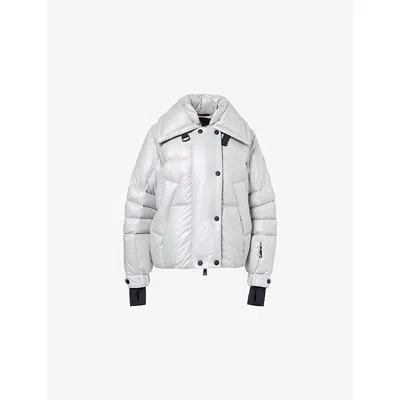 Moncler Womens Silver Jeita Padded Shell-down Bomber Jacket In Silver
