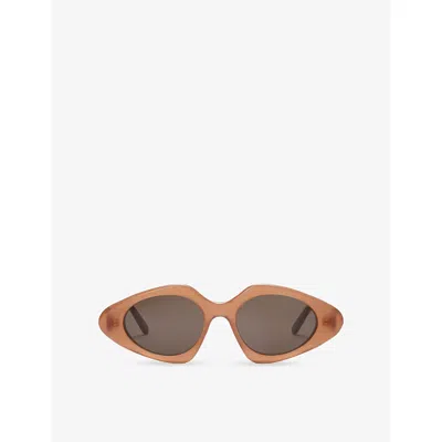 Loewe Womens Milky Caramel Triangle Slim Acetate Sunglasses