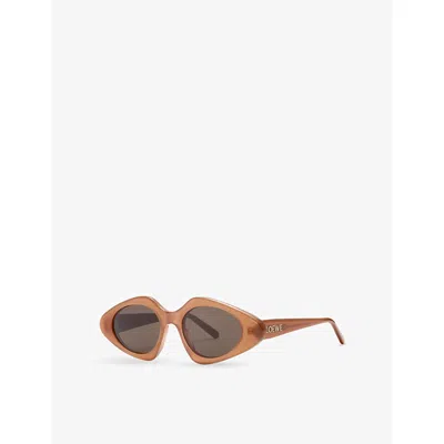 Loewe Womens Milky Caramel Triangle Slim Acetate Sunglasses