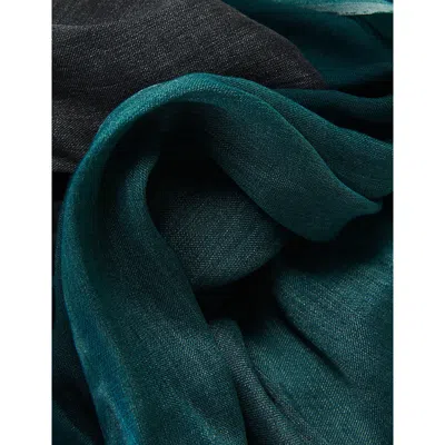 Leem Womens Green Ombre Print Modal Scarf In Green