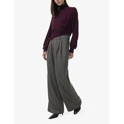 Leem Womens Pink Knotted-hem Wool-blend Jumper In Pink