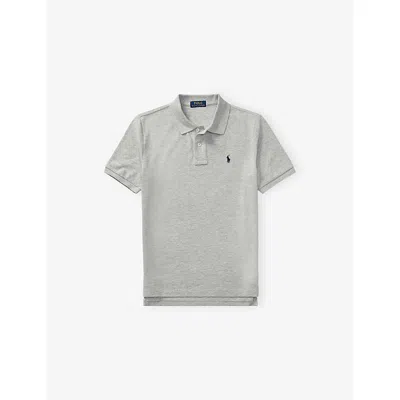 Polo Ralph Lauren Boy's Short-sleeve Logo Embroidery Polo Shirt In Gray