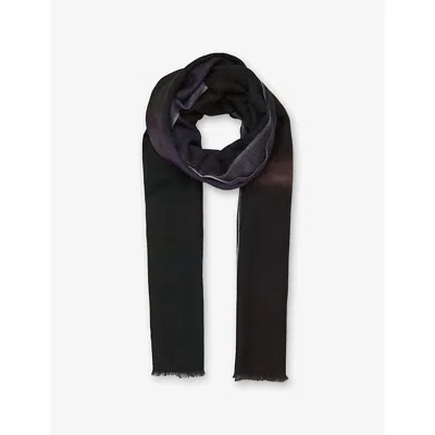 Leem Womens Purple Abstract Print Wool-silk Scarf In Purple