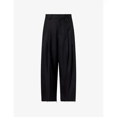 Team Wang Design Omens Black Acceptance Wide-leg Woven Trousers In Black