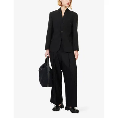 Team Wang Design Omens Black Acceptance Wide-leg Woven Trousers In Black