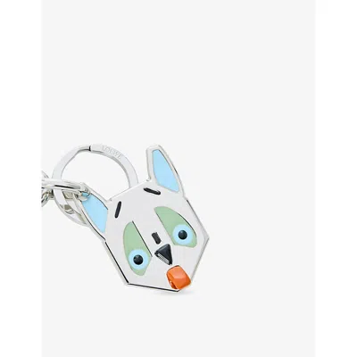 Loewe Womens Silver/multicolor Futuristic Cat Metal Keyring In Metallic
