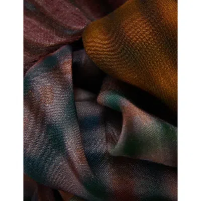 Leem Womens Pink Organic Print Modal-jersey Scarf In Pink