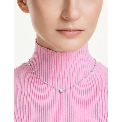 Swarovski Womens Silver Una Rhodium-plated And Zirconia Bracelet In Metallic