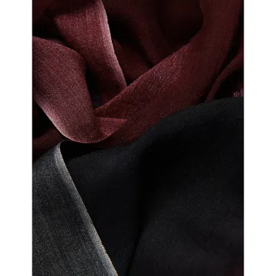 Leem Womens Red Ombre Print Modal Scarf In Red