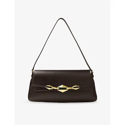 Jimmy Choo Womens Coffee/gold Diamond Shoulder East-west Leather Shoulder Bag