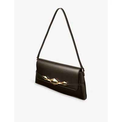 Jimmy Choo Womens Coffee/gold Diamond Shoulder East-west Leather Shoulder Bag