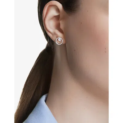 Swarovski Womens Silver Constella Rhodium-plated And Zirconia Stud Earrings In Metallic