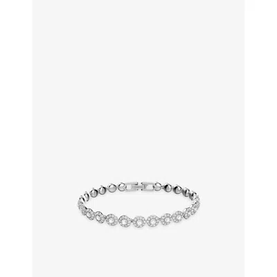 Swarovski Womens Silver Una Rhodium-plated And Zirconia Bracelet In Metallic