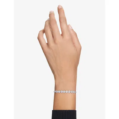 Swarovski Womens Silver Una Rhodium-plated And Zirconia Bracelet In Metallic