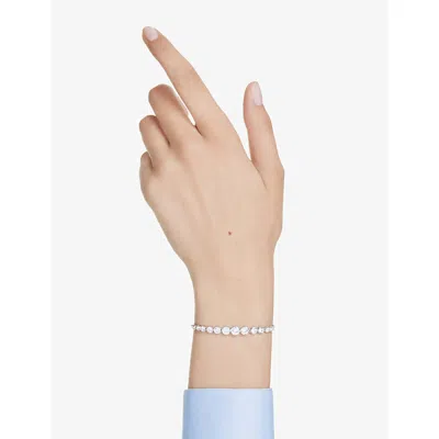 Swarovski Womens Crystal Imber Round Rhodium-plated And Zirconia Bracelet In Metallic
