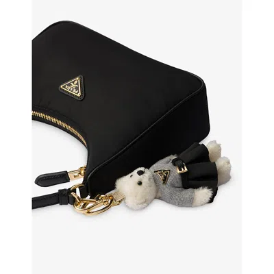 Prada Womens White Teddy Keychain Charm In Multi